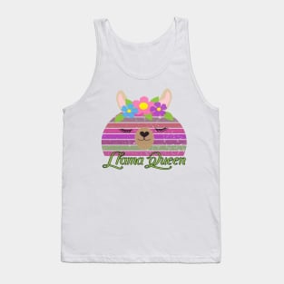 Vintage Llama Face Design - Llama Queen Tank Top